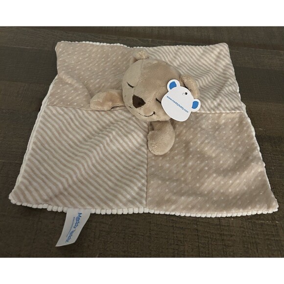 Meddy Teddy Brown Bear Lovey Ribbed Plush Baby Toy Doll Security Blanket - Picture 13 of 16